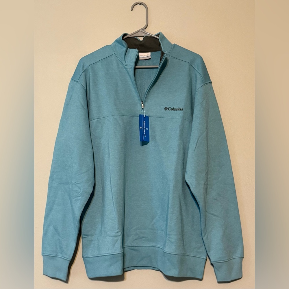 Columbia Light Teal Half-Zip Pullover
